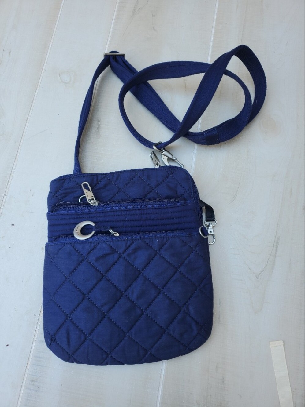 Travelon Navy Blue Quilted Crossbody Anti Theft Bag